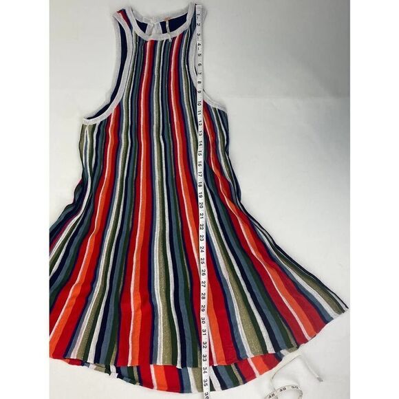 Boho Free People Striped Stretch Sheath Dress Tank 70s Retro - Sz Small - Picture 8 of 8